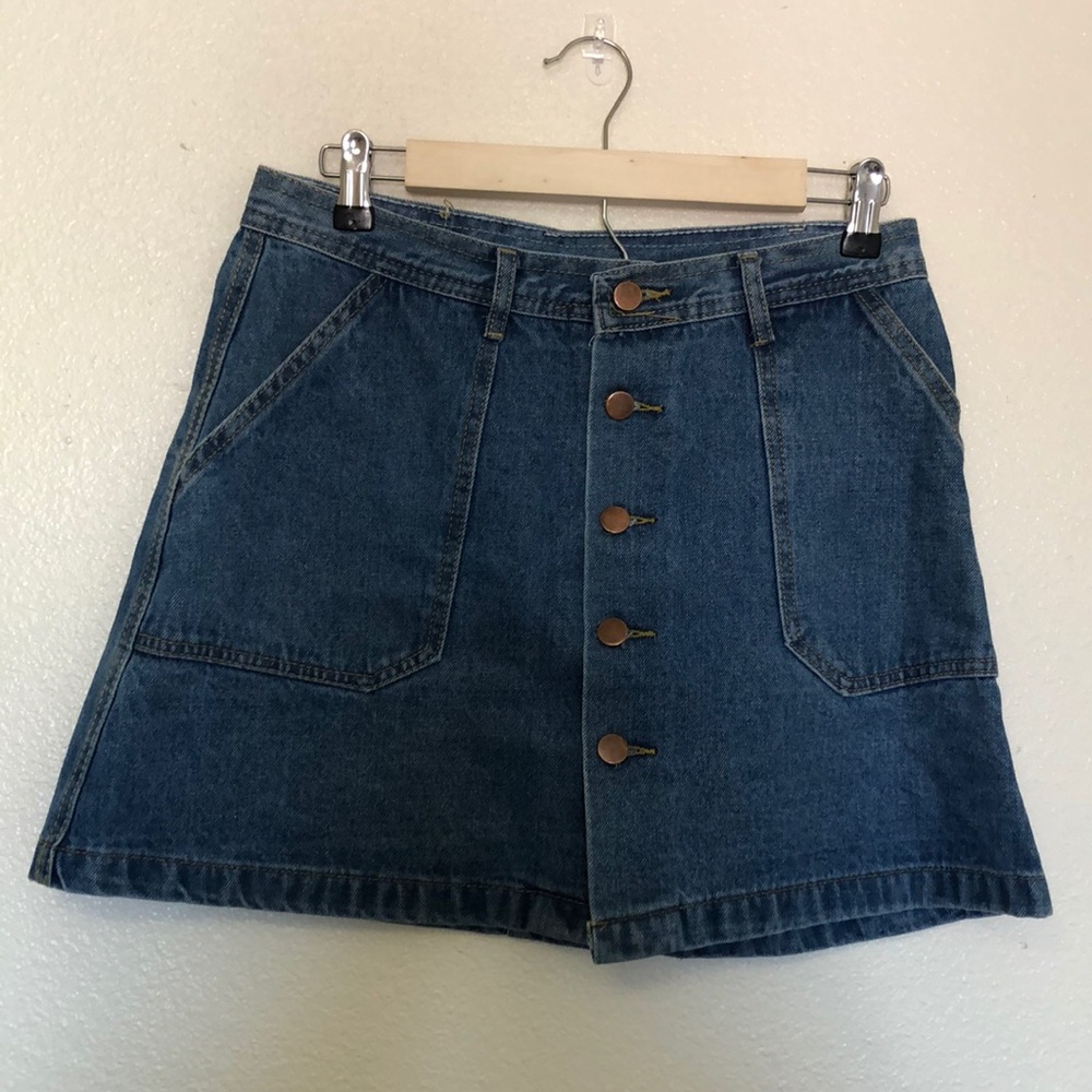 Yimeixuan Jeans Denim Button Up Mini Skirt